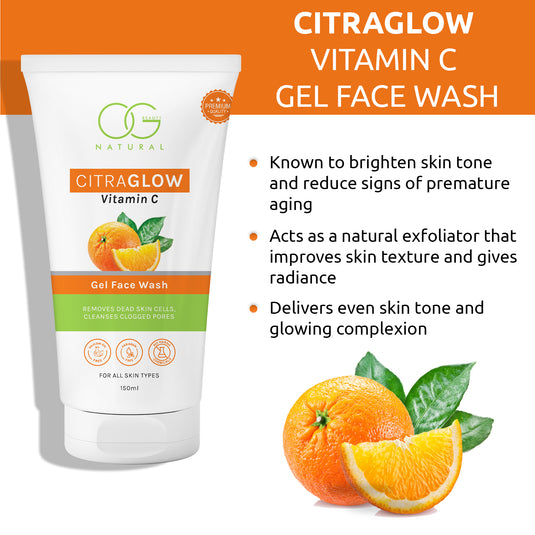 OG BEAUTY Natural Citraglow Vitamin C Gel Face Wash 150 Ml