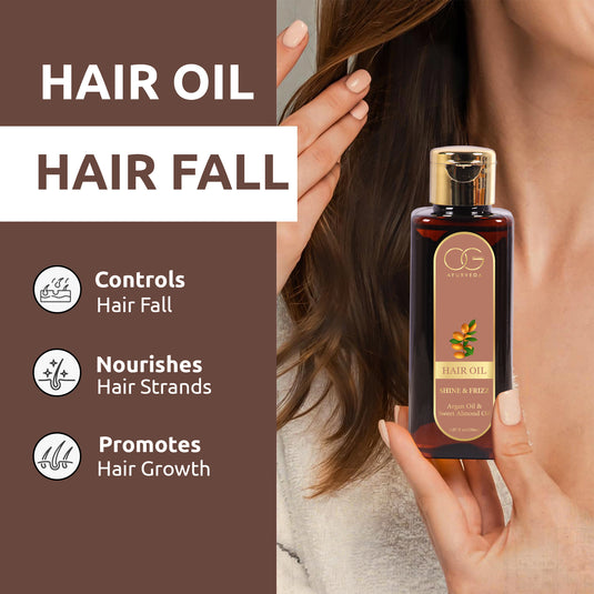 OG BEAUTY Ayurveda Shine & Frizz Control Hair Oil 150ml | Blended with Natural Ingredients | Nourishes & Controls Frizz