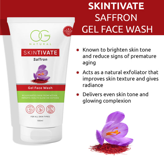 OG BEAUTY Natural Skintivate Saffron Gel Face Wash 150 ML