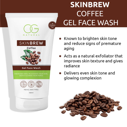 OG BEAUTY Natural Skinbrew Coffee Gel Face Wash 150 ML