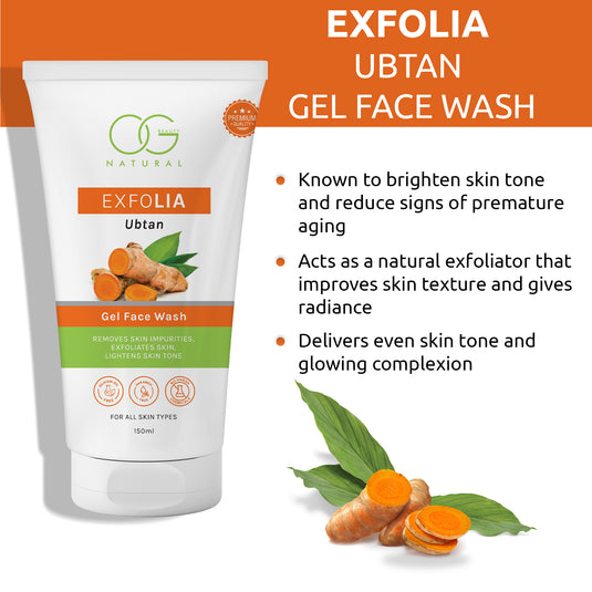 OG BEAUTY Natural Exfolia Ubtan Gel Face Wash 150 Ml