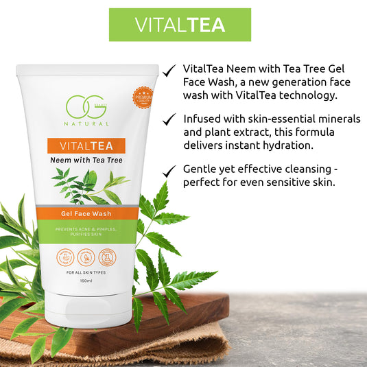 OG BEAUTY Natural Vitaltea Neem With Tea Tree Gel Face Wash 150 ML