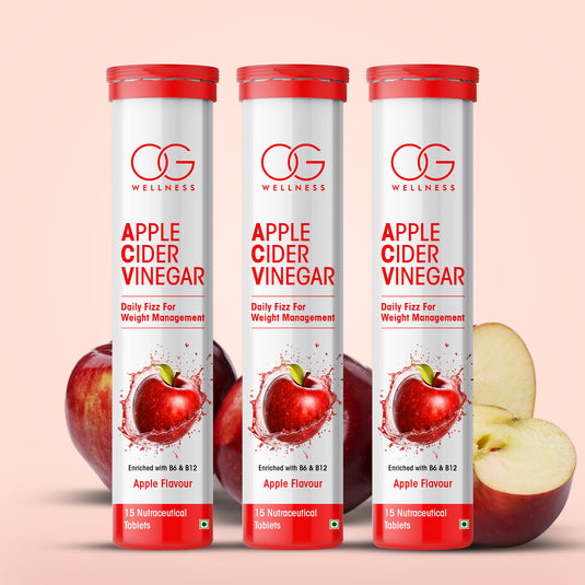 OG Wellness Apple Cider Vinegar Effervescent Tablets for Weight Loss - Red Apple Flavor