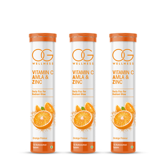 OG Wellness Vitamin C, Amla & Zinc Effervescent Tablets - Pack of 3