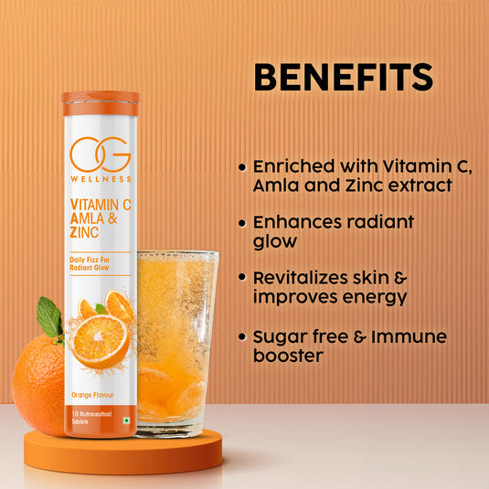 OG Wellness Vitamin C, Amla & Zinc Effervescent Tablets - Pack of 3