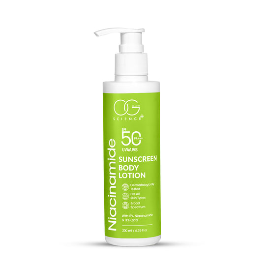 OG BEAUTY SCIENCE SPF 50 PA+++ Sunscreen Body Lotion with Niacinamide & Cica-Dermatologically Tested - Broad Spectrum 200 ML