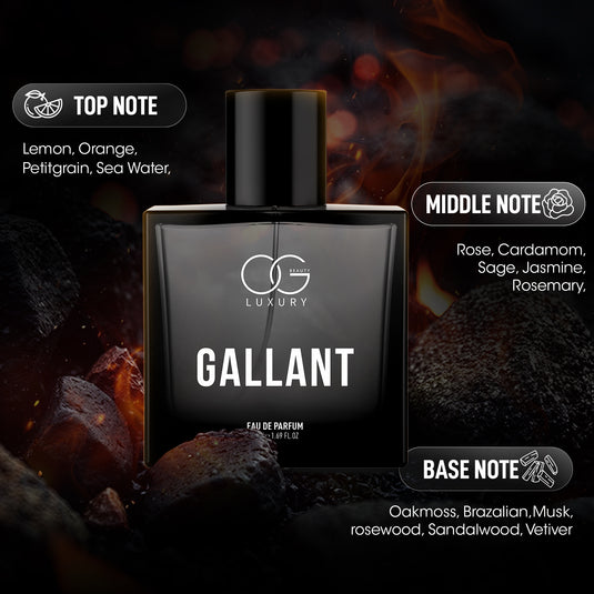 OG BEAUTY LUXURY Gallant Eau de Parfum 50ml | Fresh Citrus & Musk | Long-Lasting Men's Perfume | Luxury Gift Idea