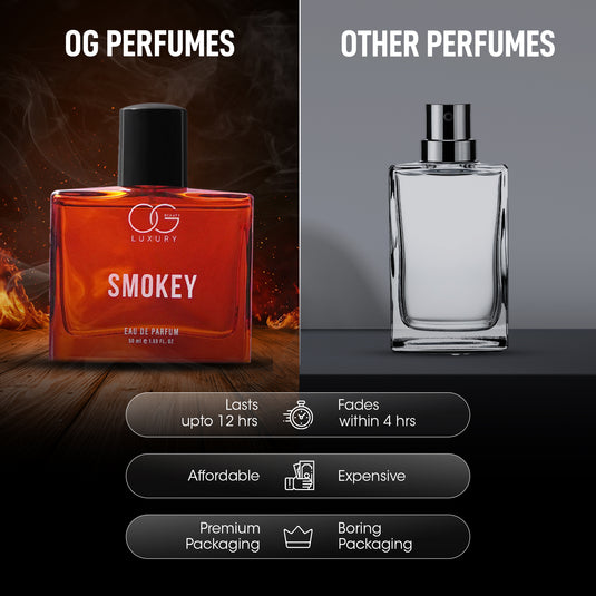 OG BEAUTY LUXURY Smokey Eau de Parfum 50ml | Bold Whisky & Sandalwood | Long-Lasting Men's Fragrance