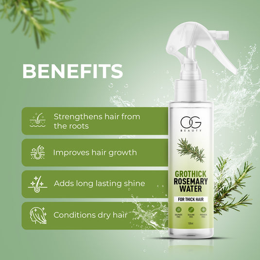 OG BEAUTY GroThick Rosemary Water Spray, For Thick Hairs - 100ml