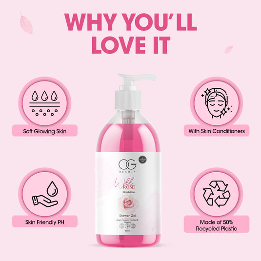 OG BEAUTY Wild Rose SkinGlow Shower Gel 300ml